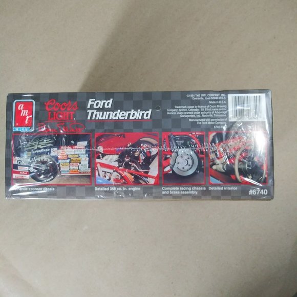 Bill Elliott 1991 ERTL Coors Light Ford Thunderbird 1/25 Scale Model Kit NIB - Picture 2 of 5